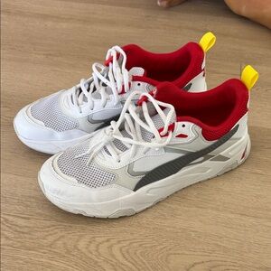 Puma Ferrari White and Red Athletic Shoes 11